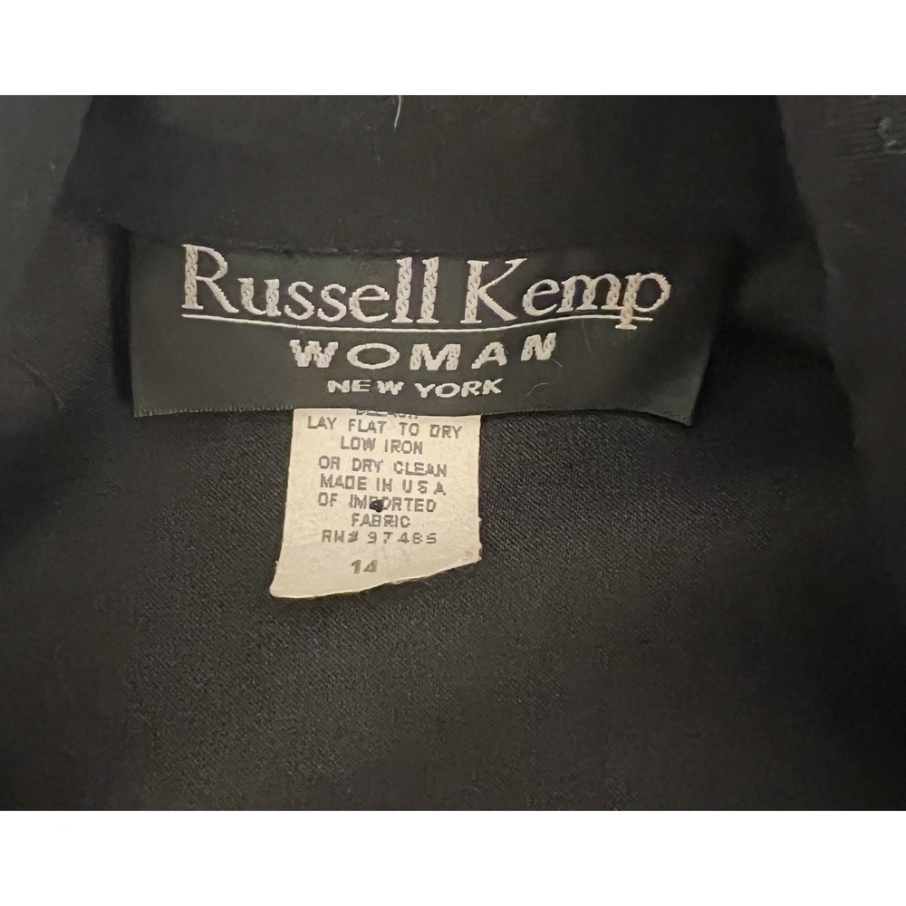 Russell Kemp Black Faux Seude Blazer Jacket Womens Textured‎ Semi Sheer Sleeve - Picture 10 of 10